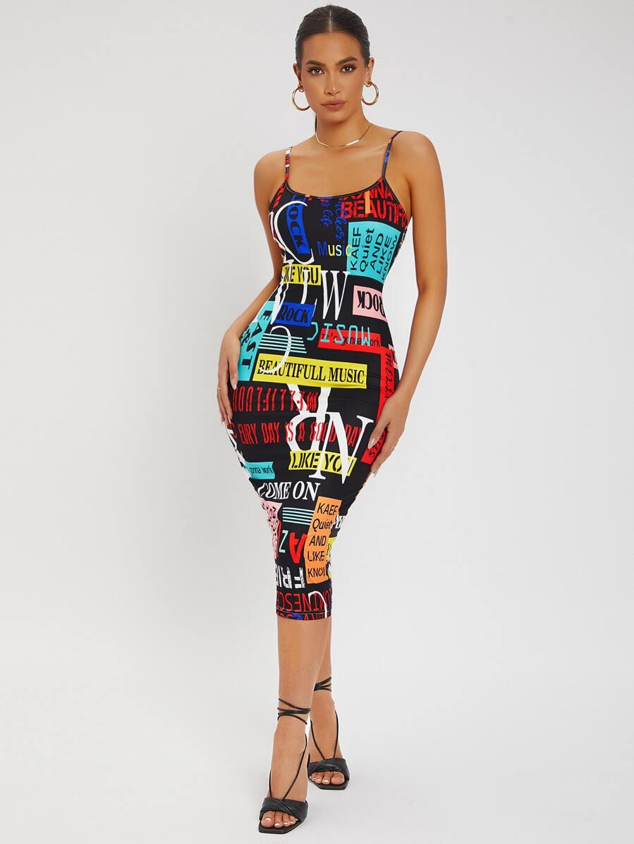 Nicki's Rotation print backless bodycon - What's Your Chic