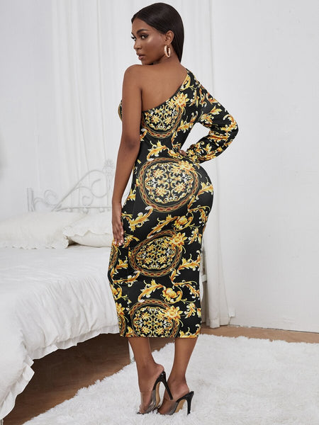 Chained Affairs one shoulder cut out bodycon - What's Your Chic