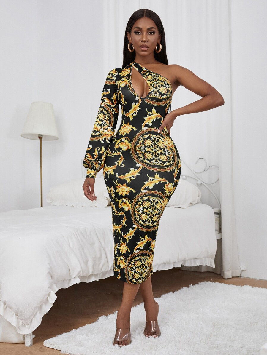 Chained Affairs one shoulder cut out bodycon - What's Your Chic