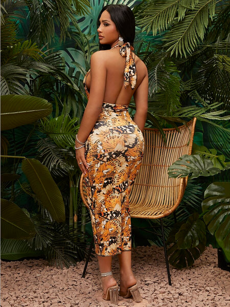 Monarch halter dress