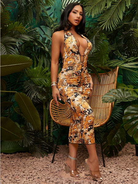 Monarch halter dress