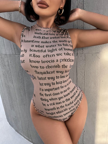 Silent Words tank bodysuit