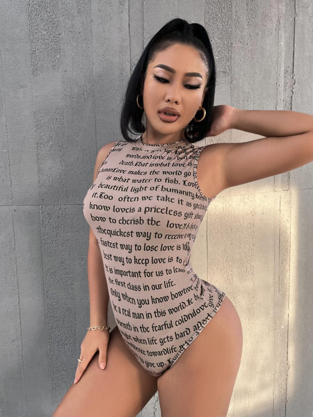 Silent Words tank bodysuit