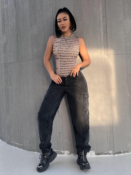 Silent Words tank bodysuit