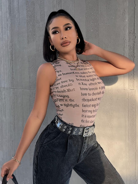 Silent Words tank bodysuit