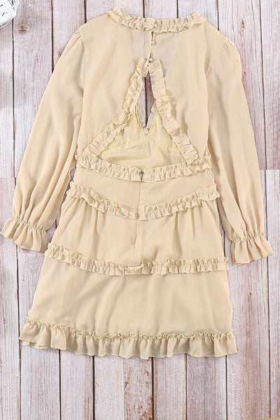 Ruffle Detailing Open Back Dress