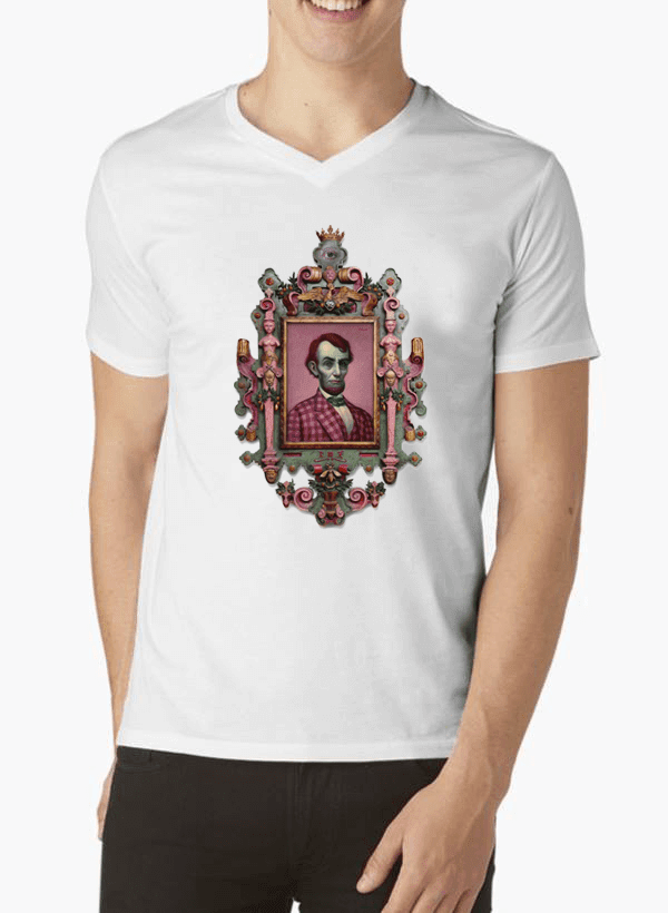 Abraham Lincoln portrait v-neck shirt