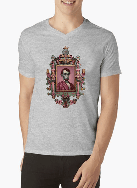 Abraham Lincoln portrait v-neck shirt