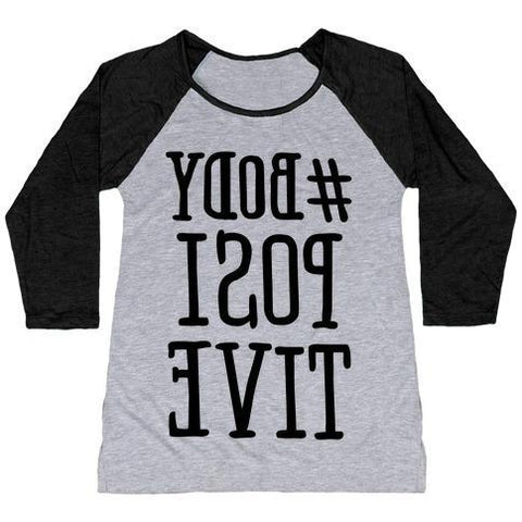 #Body Positive mirror baseball tee